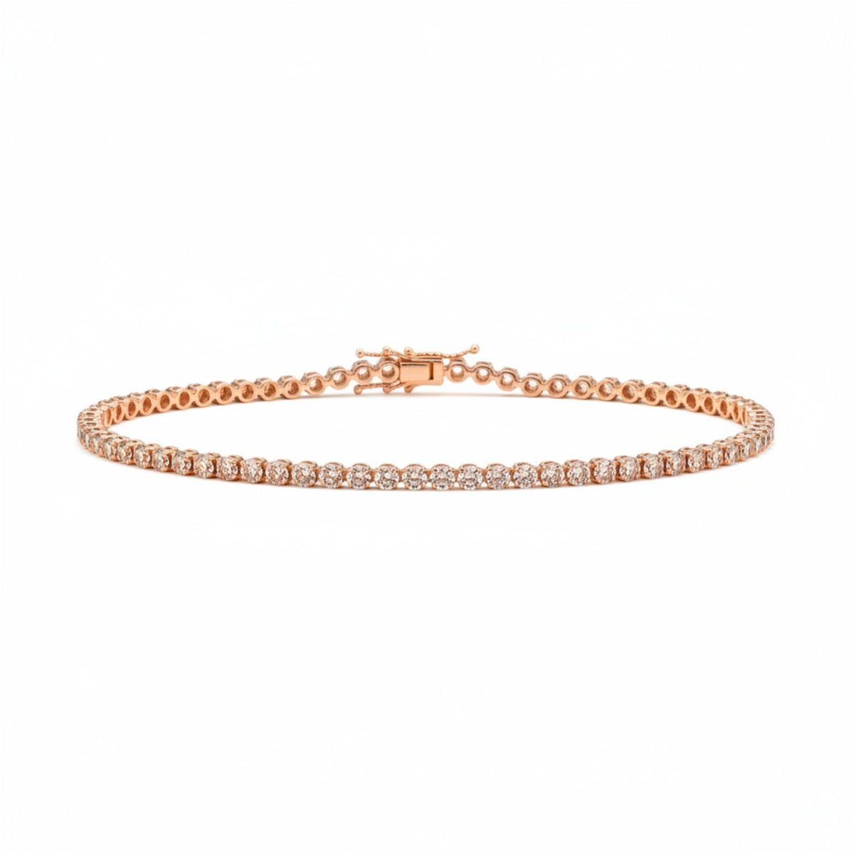 Close Out Deal - 2.10 Ct. Natural Champagne Diamond Bracelet in 9K Rose Gold, SGL Certified 7.5 Inch 8240810 0