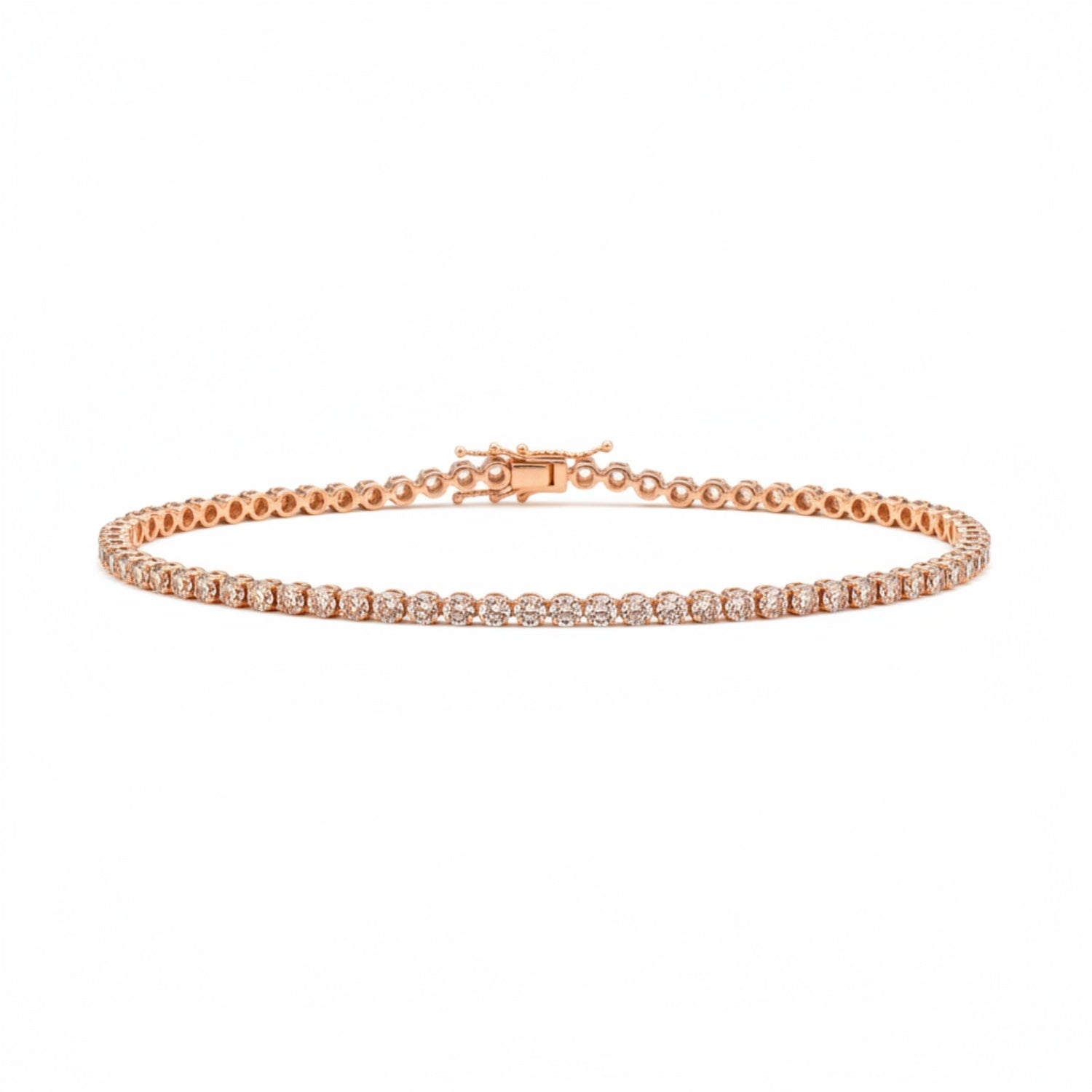Close Out Deal - 9K Rose Gold SGL Certified Natural Champagne Diamond Bracelet (Size 7.5) 2.10 Ct._8240810