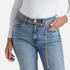 Fiber Belt with Rhinestones (120 cm) - Gold_8240852_1