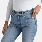 Fiber Belt with Rhinestones (120 cm) - Black & Silver_8240854_2