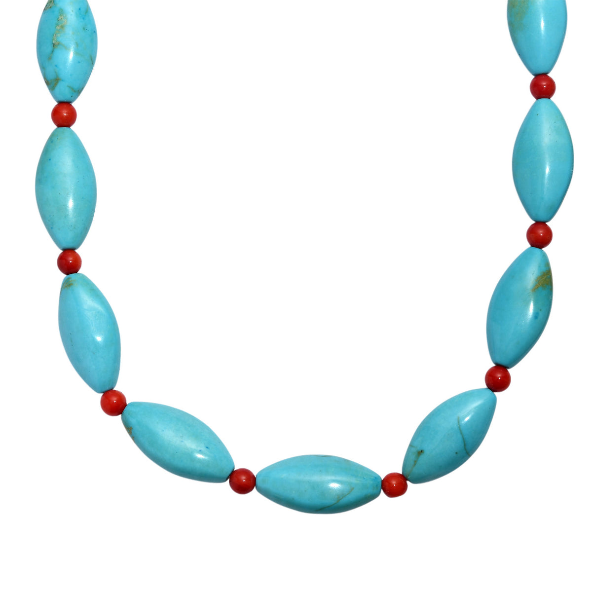 EverTrue - Blue Magnesite &amp; Coral Necklace (Size - 18+2 Ext) 375.00 Ct. V32513117 0