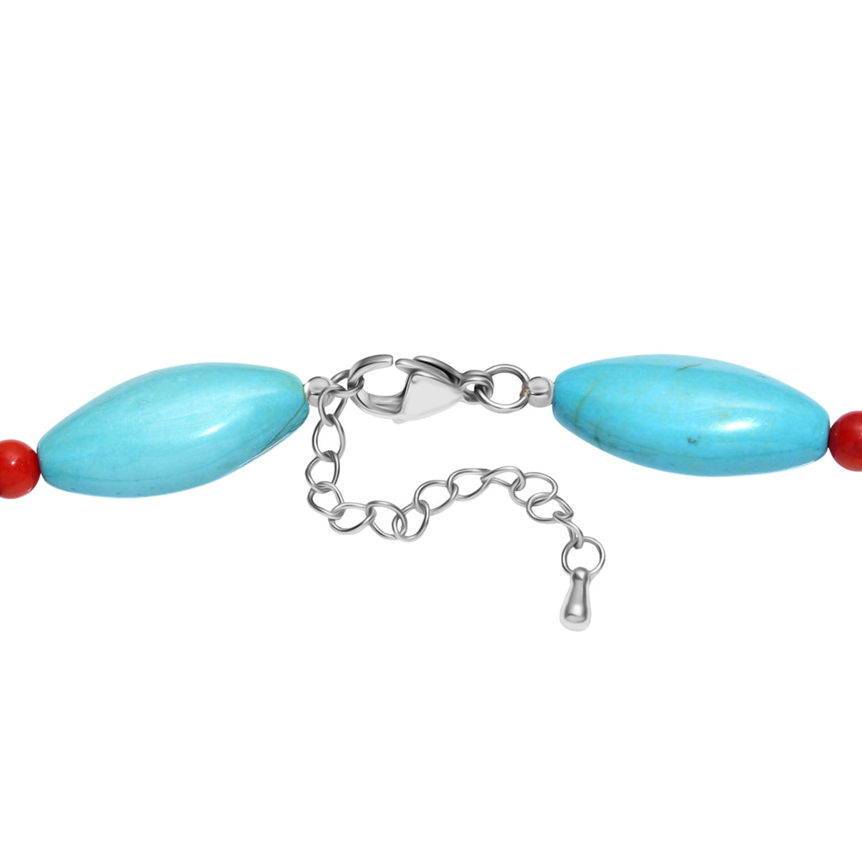 EverTrue - Blue Magnesite &amp; Coral Necklace (Size - 18+2 Ext) 375.00 Ct. V32513117 5