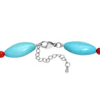 EverTrue - Blue Magnesite & Coral Necklace (Size - 18+2 Ext) 375.00 Ct._8241877_4