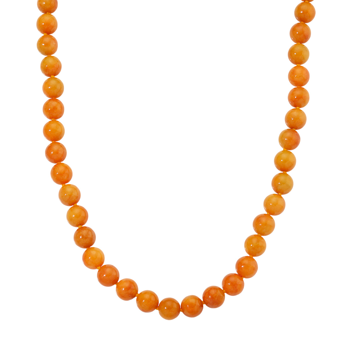 Honey Jade Beads Necklace (Size 20) with Magnetic Clasp in Yellow Gold Plated Sterling Silver 720.00 Ct. V32577670 0