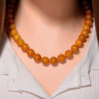 Honey Jade Beads Necklace (Size 20) with Magnetic Clasp in Yellow Gold Plated Sterling Silver 720.00 Ct._8242213_1