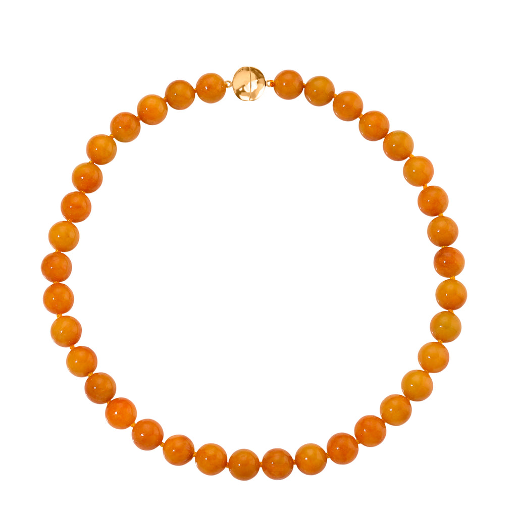 Honey Jade Beads Necklace (Size 20) with Magnetic Clasp in Yellow Gold Plated Sterling Silver 720.00 Ct._8242213_3