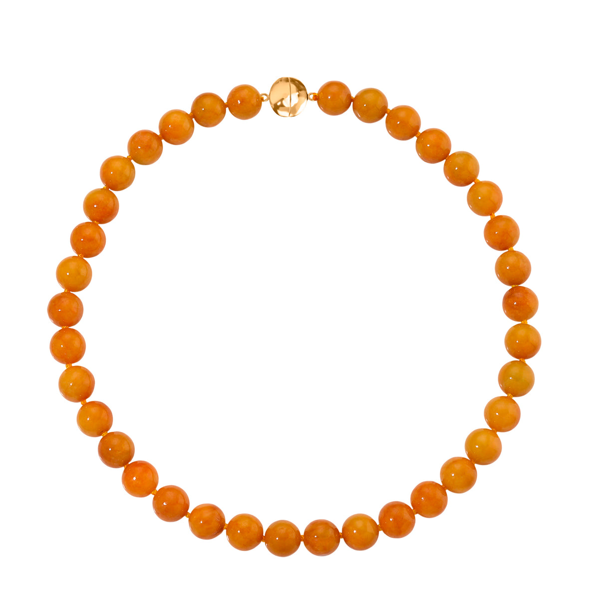 Honey Jade Beads Necklace (Size 20) with Magnetic Clasp in Yellow Gold Plated Sterling Silver 720.00 Ct. V32577670 4