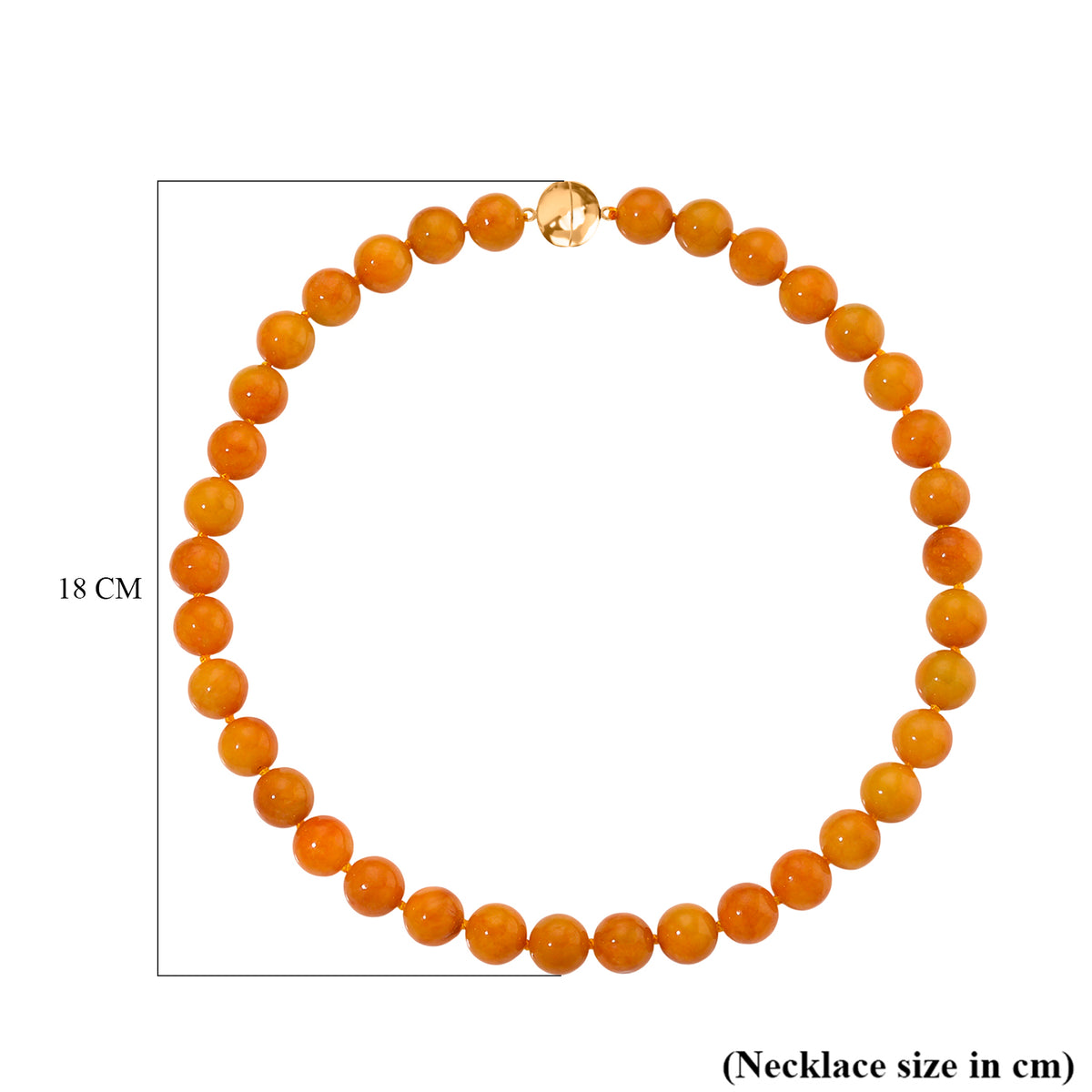 Honey Jade Beads Necklace (Size 20) with Magnetic Clasp in Yellow Gold Plated Sterling Silver 720.00 Ct. V32577670 6