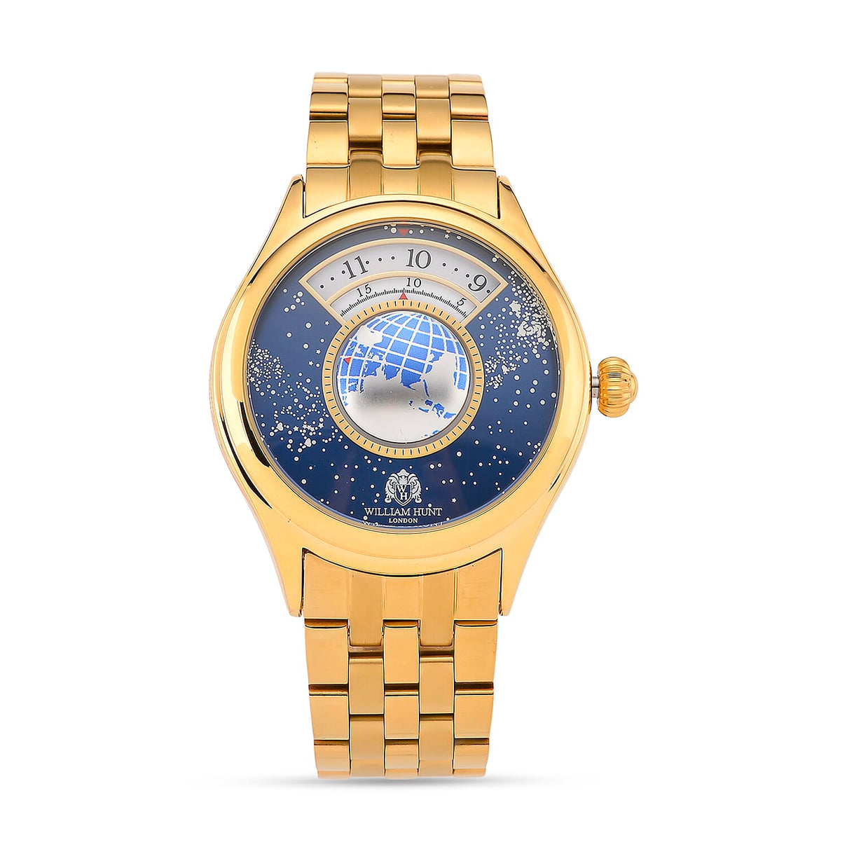 William Hunt Limited Edition Celestial Constellation Automatic Movt Watch With Rotating Globe 3ATM Water Resistance Presented in a Gift Box - Gold V32514074 0