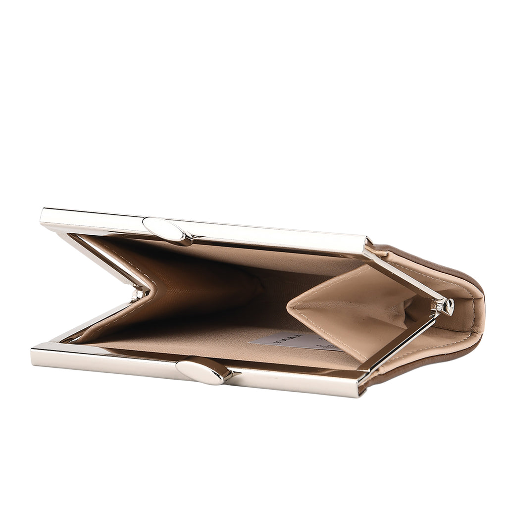 Set of 2 Structured Panel Bag with Silver Chain Strap & Matching Card Slot Purse - Brown_8242677_9