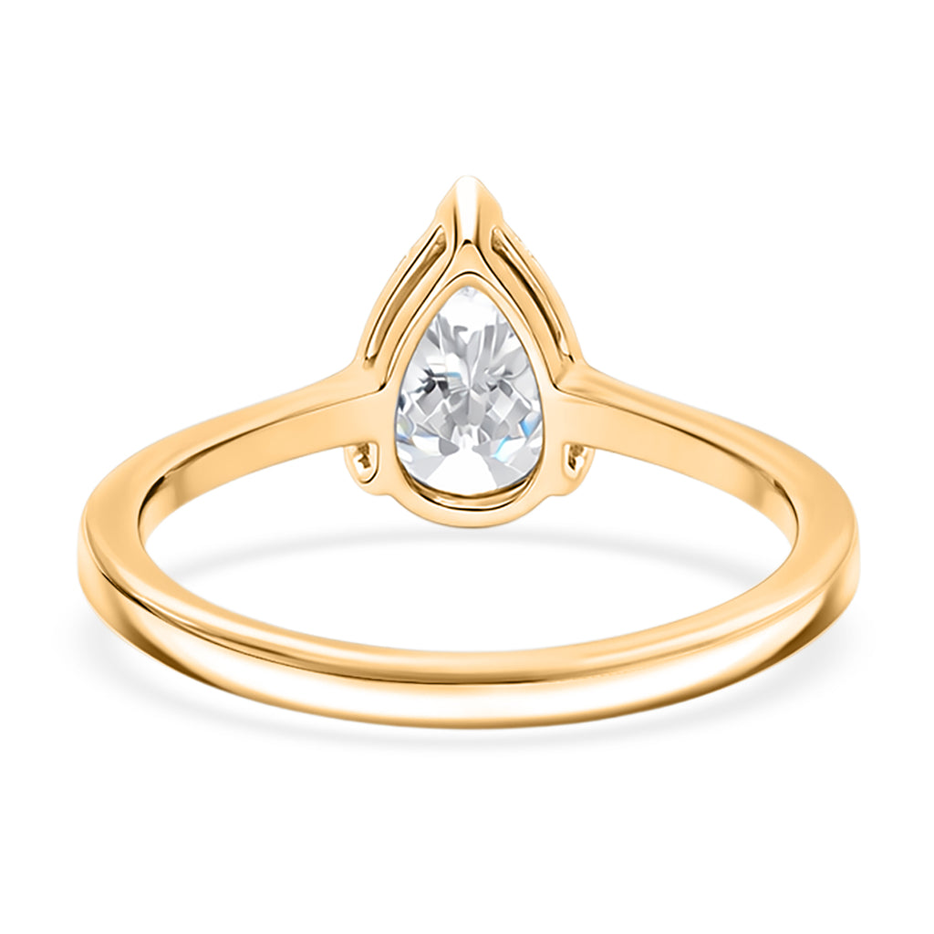 Luxuriant - 14K Yellow Gold SGL Certified Lab Grown Diamond (VS/E-F) Pear Cut Solitaire Ring 2.00 Ct._8242865_4