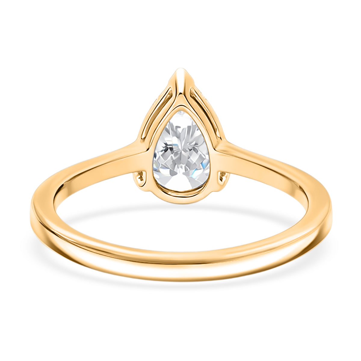 LUXURIANT 2 Ct. Lab Grown Diamond Pear Cut Solitaire Ring in 14K Yellow Gold SGL Certified (VS-EF) V32590755 4