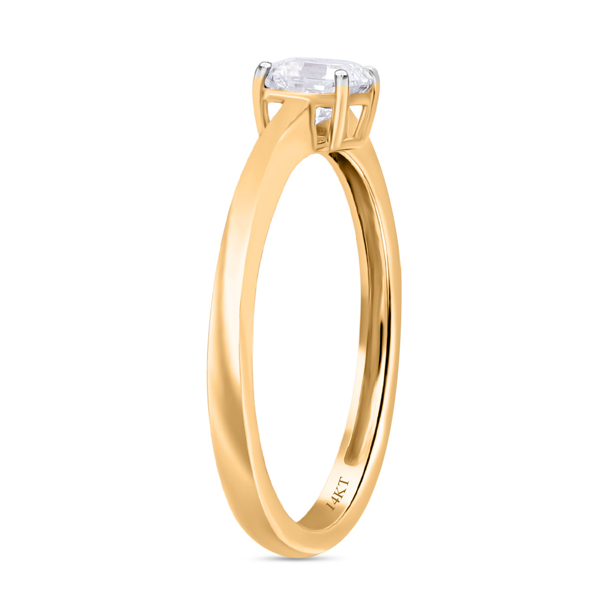 LUXURIANT 2 Ct. Lab Grown Diamond Asscher Cut Solitaire Ring in 14K Yellow Gold SGL Certified (VS-EF) V32659950 3