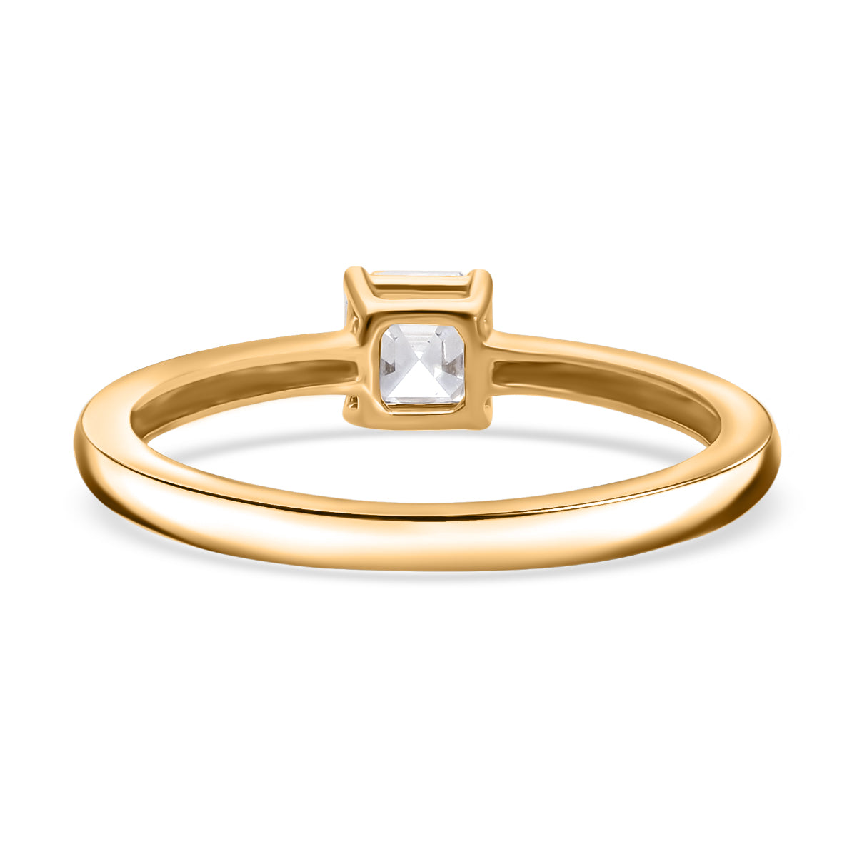 LUXURIANT 2 Ct. Lab Grown Diamond Asscher Cut Solitaire Ring in 14K Yellow Gold SGL Certified (VS-EF) V32659950 4