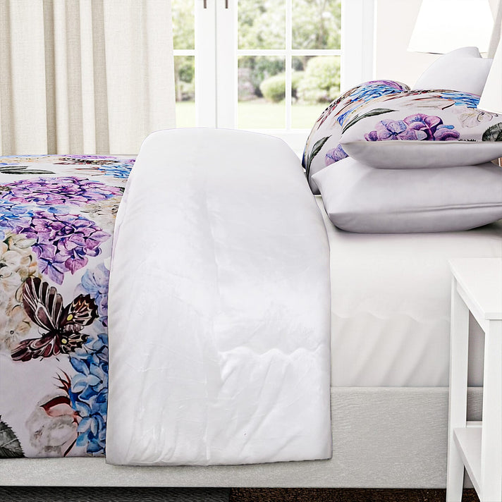 LIVMORE 3-Piece Digital Floral Print Duvet Set (Double, 200 x 200 cm) - White &amp; Multicolour 8243283 2