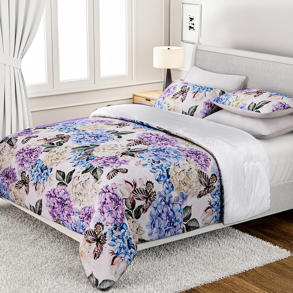 LIVMORE 3-Piece Digital Floral Print Duvet Set (Double, 200 x 200 cm) - White & Multicolour_8243283_2