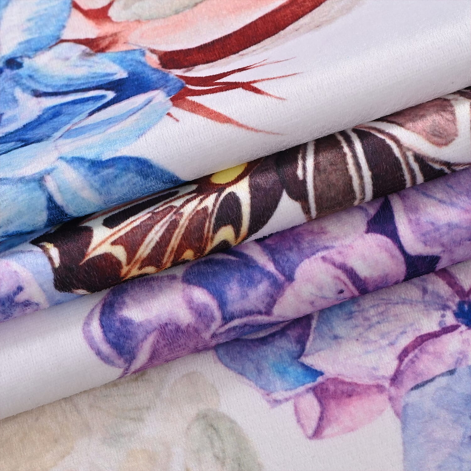 LIVMORE 3-Piece Digital Floral Print Duvet Set (Double, 200 x 200 cm) - White &amp; Multicolour V32512994 5