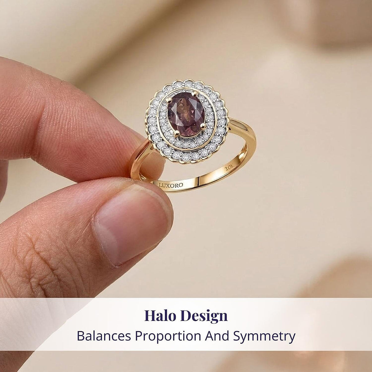 Certified and Appraised LUXORO AAA Colour Change Garnet, White Diamond I2 Main Stone With Side Stone Ring in 10K Yellow Gold , Gold Wt.3.31 Gms 2.110 Ct. 8243312 4