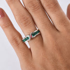 Lab Grown Emerald Ring in Rhodium Overlay Sterling Silver_8243332_2