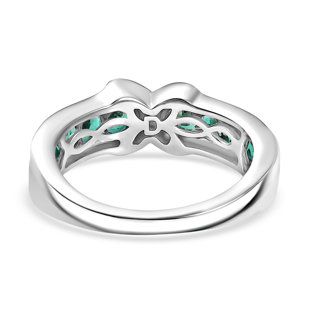 Lab Grown Emerald Ring in Rhodium Overlay Sterling Silver_8243332_4