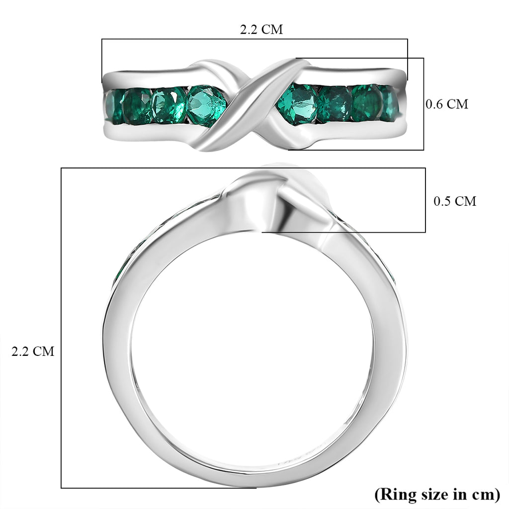 Lab Grown Emerald Ring in Rhodium Overlay Sterling Silver_8243332_5