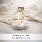 Luxoro 10K Yellow Gold AAA Colour Change Garnet, White Diamond I2 Main Stone With Side Stone Ring, Gold Wt.3.05 Gms  1.590  Ct._8243355_2