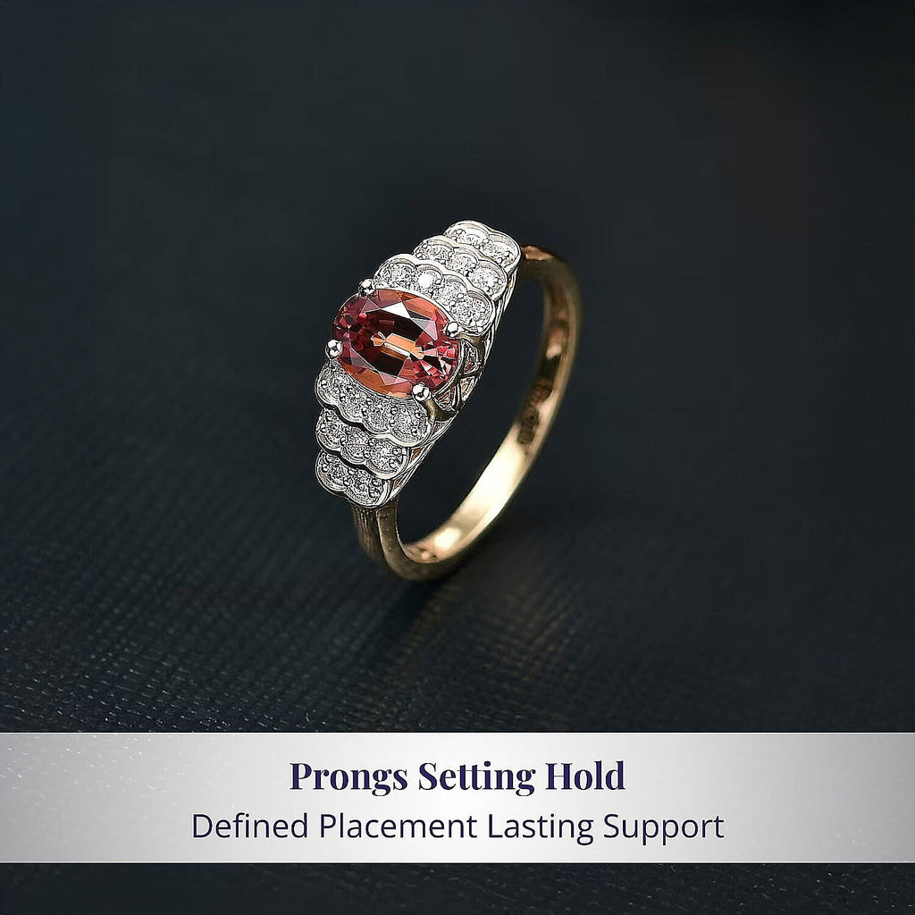 Luxoro 10K Yellow Gold AAA Colour Change Garnet, White Diamond I2 Main Stone With Side Stone Ring, Gold Wt.3.05 Gms  1.590  Ct._8243355_3