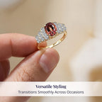 Luxoro 10K Yellow Gold AAA Colour Change Garnet, White Diamond I2 Main Stone With Side Stone Ring, Gold Wt.3.05 Gms  1.590  Ct._8243355_4