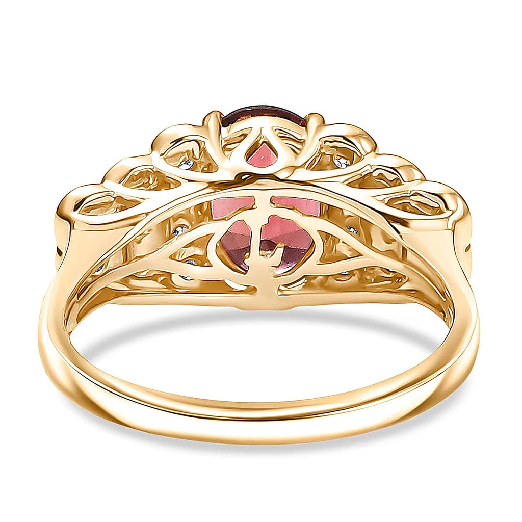 Luxoro 10K Yellow Gold AAA Colour Change Garnet, White Diamond I2 Main Stone With Side Stone Ring, Gold Wt.3.05 Gms  1.590  Ct._8243355_6