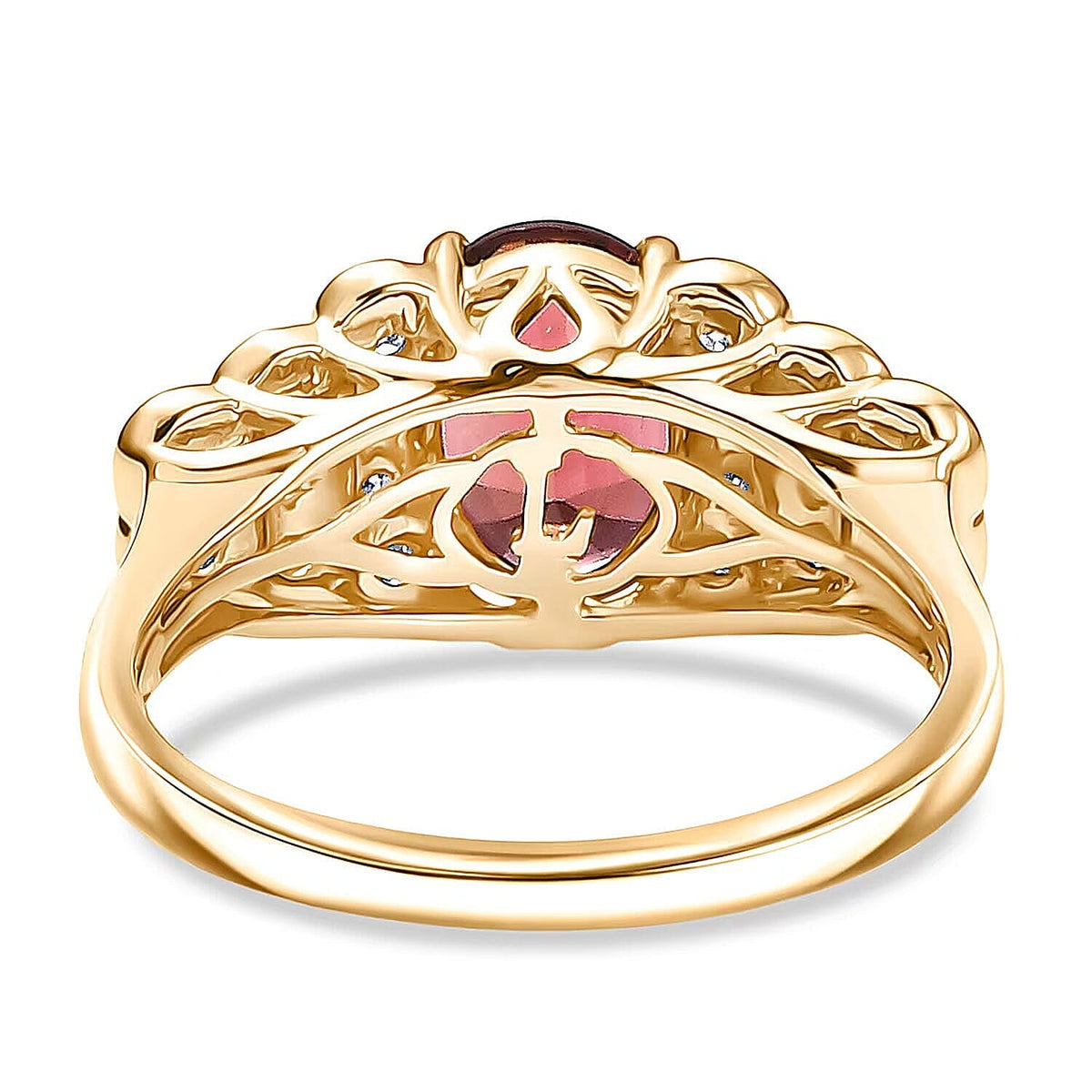 Certified and Appraised LUXORO AAA Colour Change Garnet, White Diamond I2 Main Stone With Side Stone Ring in 10K Yellow Gold, Gold Wt.3.05 Gms  1.590  Ct. 8243355 6