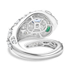 D'Joy Tanzanite, White Zircon & Zambian Emerald Serpentine Ring in Rhodium Overlay Sterling Silver 2.56 Ct._8243915_4
