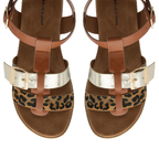 Dunlop Women's Callie Twin Strap T-Bar Buckle Sandals (Size 3) - Tan_8244258_3