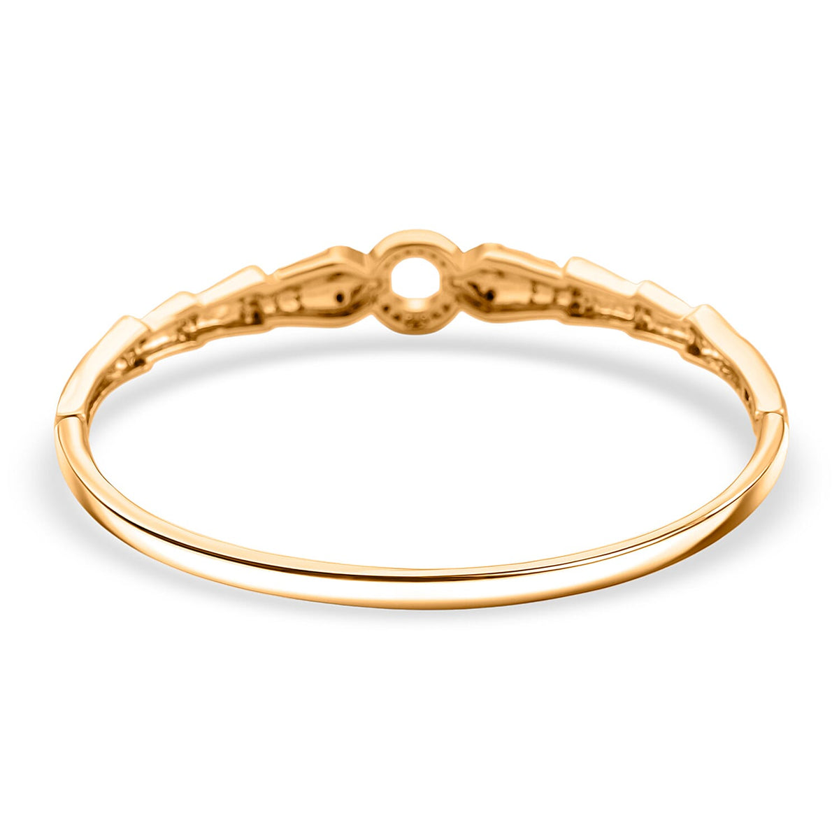 Biacco Collection - Austrian White Crystal &amp; Austrian Black Crystal Bangle (Size 7.5) in Yellow Gold Plated V32532366 7