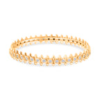Austrian White Crystal Eternity Bangle (Size 7) in Yellow Gold Plated_8244428