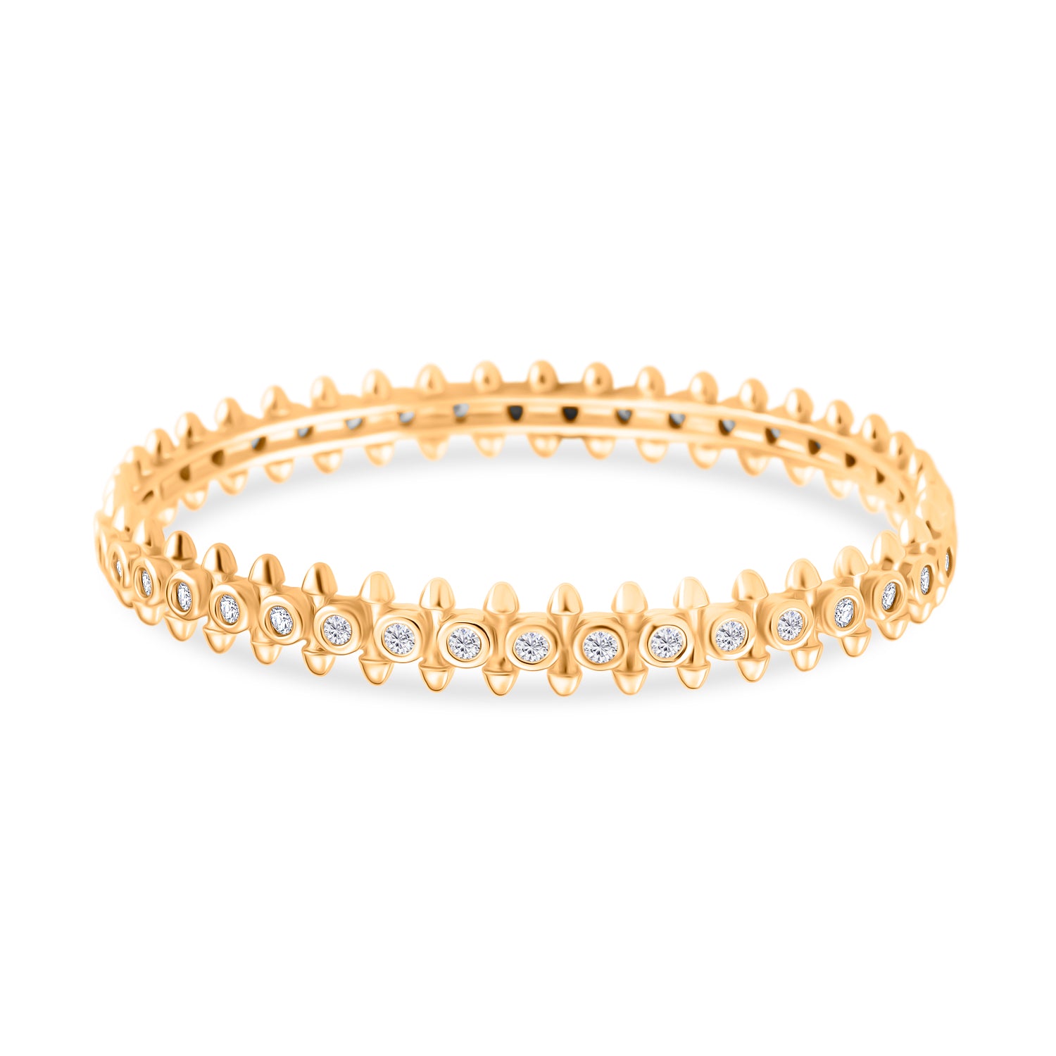 Austrian White Crystal Eternity Bangle (Size 7) in Yellow Gold Plated V32517402 0