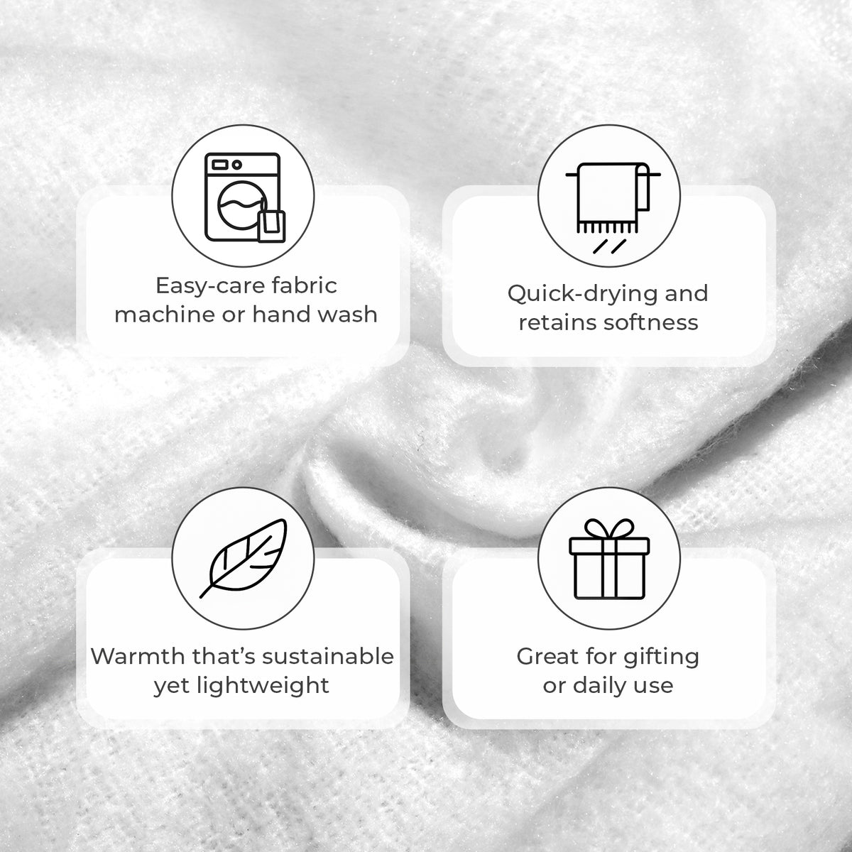 Supersoft Mohair Wool Cozy Mix Blanket with Timeless Appeal (Size 170x130 cm) - Ivory 8244664 3
