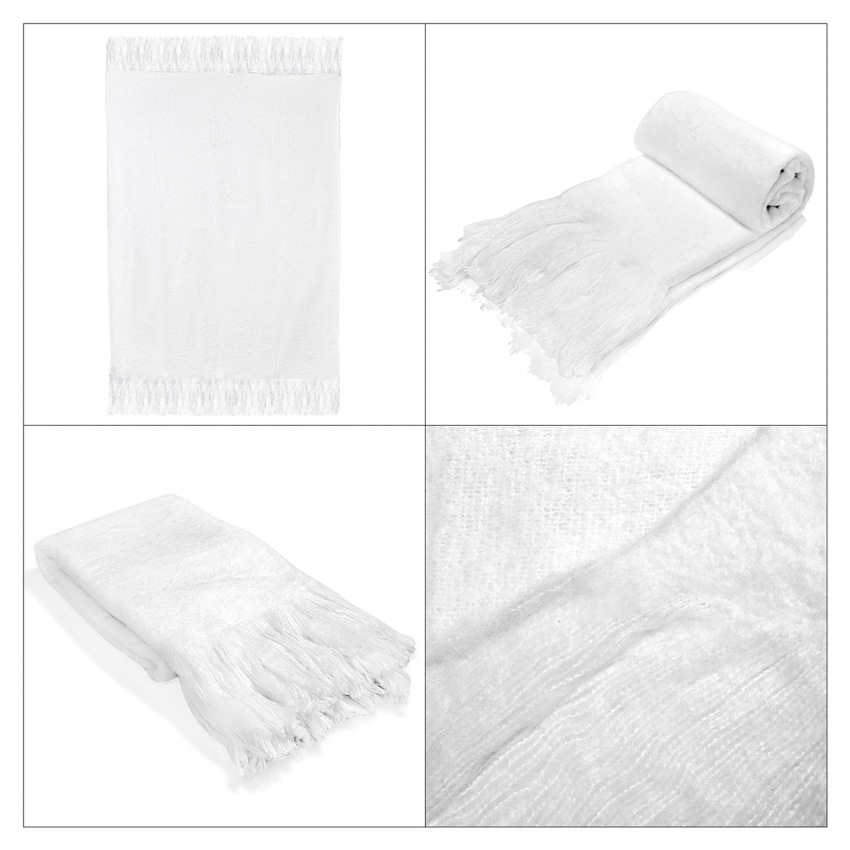 Supersoft Mohair Wool Cozy Mix Blanket with Timeless Appeal (Size 170x130 cm) - Ivory 8244664 5