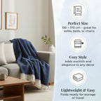 Patterned Throw Blanket (Size 130x1 cm) - Beige_8244666_2