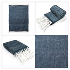 Patterned Throw Blanket (Size 130x1 cm) - Beige_8244666_5