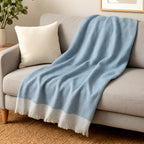 Supersoft Mohair Wool Cozy Mix Blanket with Timeless Appeal (Size 170x130 cm) - Silver Grey_8244669