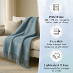 Supersoft Mohair Wool Cozy Mix Blanket with Timeless Appeal (Size 170x130 cm) - Silver Grey_8244669_2