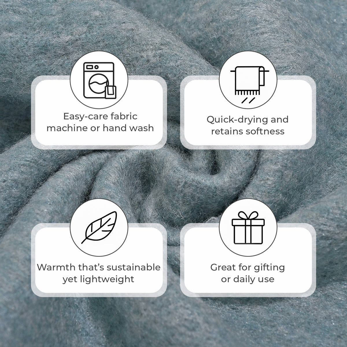 Supersoft Mohair Wool Cozy Mix Blanket with Timeless Appeal (Size 170x130 cm) - Silver Grey 8244669 3