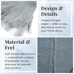 Supersoft Mohair Wool Cozy Mix Blanket with Timeless Appeal (Size 170x130 cm) - Silver Grey_8244669_4
