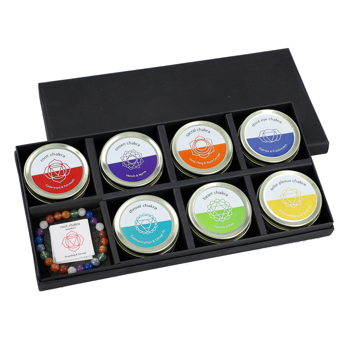 Bliss &amp; Beyond 7 Scented Chakra Gemstone Soy Wax Candles with Gemstone Bracelet V32604701 9