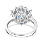 Natural Kashmir Kyanite & White Zircon Cluster Ring in Platinum Overlay Sterling Silver 3.11 Ct._8244954_4