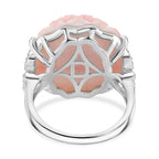 Queen Conch Shell & White Zircon Ring in Rhodium Overlay Sterling Silver 20.80 Ct._8245044_3