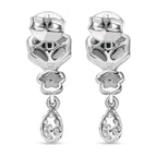 Lab Grown Emerald & White Zircon Dangling Earring in Rhodium Overlay Sterling Silver_8245058_4