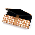 La Marey Genuine Leather Checkered Pattern RFID Crossbody Wallet - Dark Beige_8245115_6