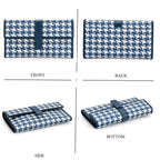 La Marey Genuine Leather Checkered Pattern RFID Crossbody Wallet  - Blue_8245121_4