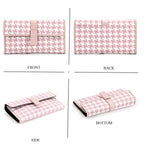 La Marey Genuine Leather Checkered Pattern RFID Crossbody Wallet  - Pink_8245124_4